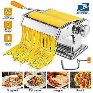 Pasta Maker Stainless Steel Pasta Machine Cutter Hand Crank Clamp And Clean Brush For Homemade Spaghetti & Fettuccini-durable