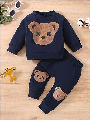 Teddy Bear Little Boys Fleece Pullover Sweatshirt & Pants
