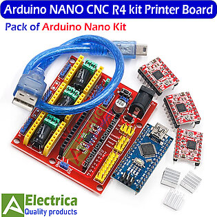 Cnc Shield V4 Engraving Machine 3d Printer A4988 Driver Expansion Board For Arduino Nano V3. 0 With Usb Nano 3.0 Cable By Electrica