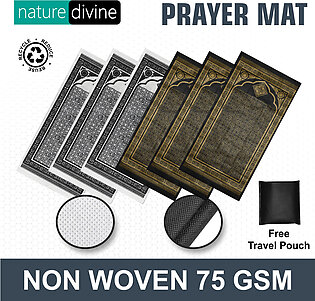 Pack Of 6 Travel Prayer Mat Jae Namaz White And Black Non Woven Safri Janamaz