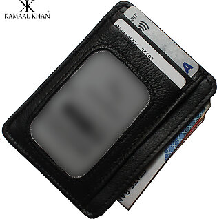 Genuine Leather Minimalist Men's Purse Wallet For Men No Fold Simple Wallet Clasp Card Holder Wallet