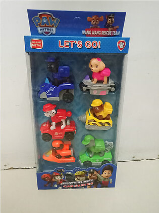 Paw Patrol 6 Metal Cars Set With Action Figures