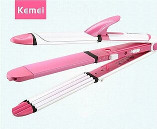 Kemei 3 In 1 Beauty Styler Km-1291 Hair Straightener (white)