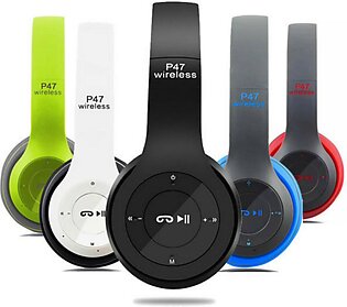 Foldable P47 Wireless Headphones with Mic for Gaming  Low Price