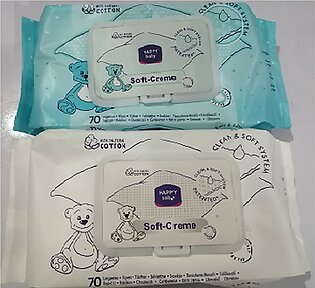 Soft-creme Cotton Baby Wipes (2 Packs) (70 Wet Sheets Each)