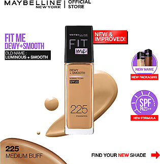 Maybelline New York - NY Fit Me Dewy + Smooth Liquid Foundation SPF 23 225 Medium Buff 30ml For Normal to Dry Skin