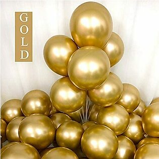 10 Golden Metallic Balloons Pack