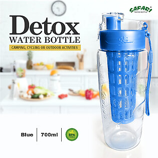 Detox Water Bottle Fruit Infuser Featuring a Full Length Infusion Rod - Dual Anti-Slip Grips - Flip Top Lid 700 ML BPA Free