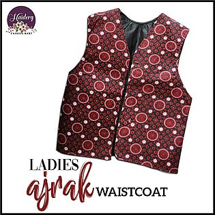 ajrak waist coat for women