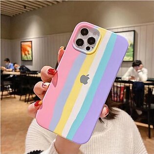 Rainbow Silicone Logo Case Cover Back Cover For Iphone 12 Pro Max