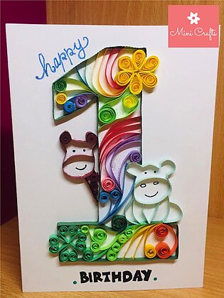 Happy First Birthday Card Greeting Card Wishing Card