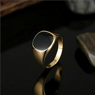men.s black stone ring geometric ring for men white gold