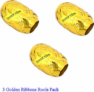 3 Ribbon Rolls Pack For Birthday & Anniversary Decoration & Balloons Decoration
