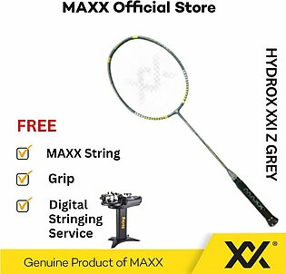 MAXX Badminton Racket HYDROX XXI Z (FREE String + Grip + Digital Machine Gutting)