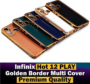 Infinix Hot 12 Play Back Cover Soft Multi Golden Border Camera Protection Cover For Infinix Hot 12 Play