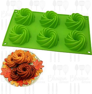 Muffin Cup Mix Design (donut) Silicone Mould (6 Cavity)