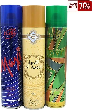 Air Freshener Maxima | Al-aseel | Midnight Love | Pack Of 3 300ml Big Bottle House Care Room Spray Imported High Quality Value Budget Pack Deal Offer Fresh Scent Fragrance | Wash Room Bath Room Easy To Use | Office | Car Air Freshener | Hotel Room Gift|