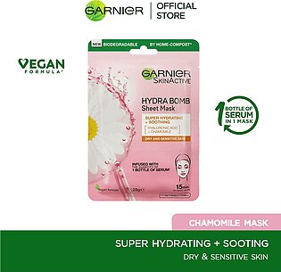 Garnier Skin Active Hydra Bomb Chamomile Tissue Face Mask, Hydrating and Soothing 28g