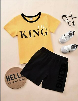 T Shirt And Shorts For Kids, Baby Boy Round Neck Short Sleeves Tee Tops Cloths Sets Dresses Outfit