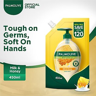 Palmolive Naturals Liquid Handwash Milk & Honey 450ml Refill Pouch