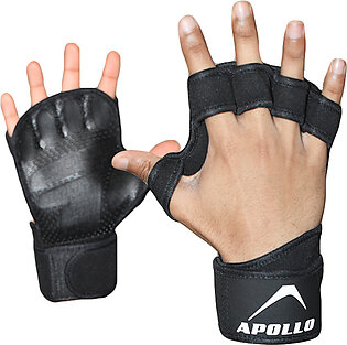 Apollo Weight Lifting Gym Training Gloves Fingerless Gym Gloves For Sports And Cycling With Wrist Wrap For Safety