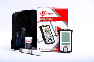 Ucheck Blood Glucose Sugar Test Machine Meter Kit Glucometer Diabates Test Kit - With 10 Free Strips