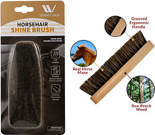 WBM Shoe Cleaning Brush | Soft Bristles Wooden Handle Horse Hair Shoe Brush