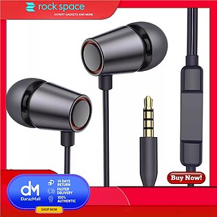 Original Headphone In-Ear Rock Space Mufree RAU0576 3.5mm , Distinct Acoustic Technology, Powerful Bass, Hi-Fi Quality