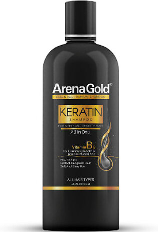 Arena Gold Keratin Shampoo| Repair Shampoo 400ml |for Repairing Dry, Damaged Hair| Silky Hair | Classic Clean Shampoo- For Damaged Hair- Supreme Rejuvenate Shampoo| Shampoo