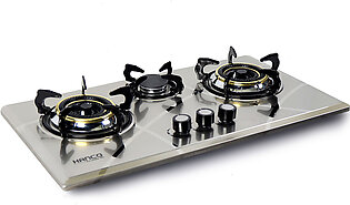 HANCO Stainless Steel Hob Stove with Brass Burners (Model 201) - Auto Ignition Stove - Gas Type NG and LPG