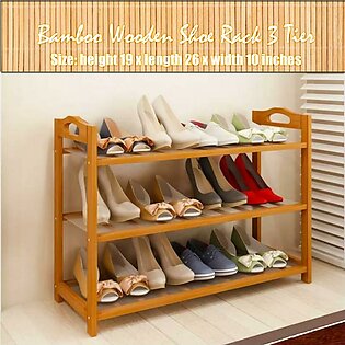 Shoe Rack Bamboo 3 Tier and 4 Tier Wooden Shoe Organizer