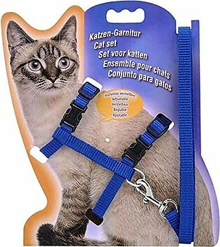 Pet Harness For Cat, Kittens & Puppies Adjustable (blue)