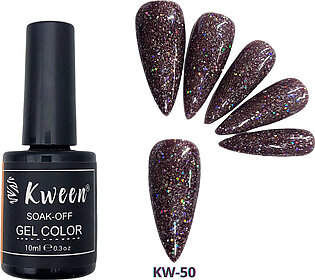 Kween Glitter Purple Gel Nail Polish, Sparkly Lavender Purple Uv Glitter Gel Nail Color Soak Off For Nail Art