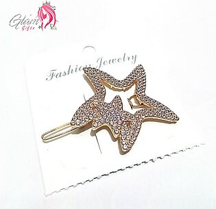 1 Piece Star Metal Hair Clip Embellish With Stone Gold Color Hair Clip , Hair Pin For Women Girls Hair Accessories