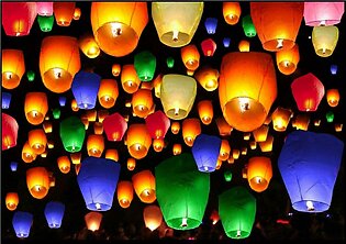 5 Pieces - Sky Lanterns Multicolor