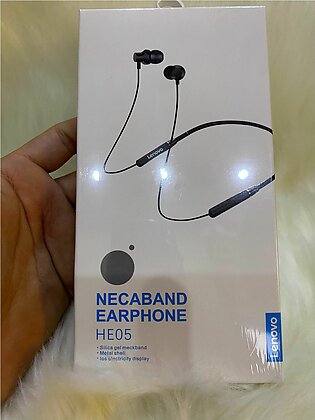 Lenovo HE05 Bluetooth Neckband, In Ear Wireless Headphones With Mic, Compatible With IOS And Android Both