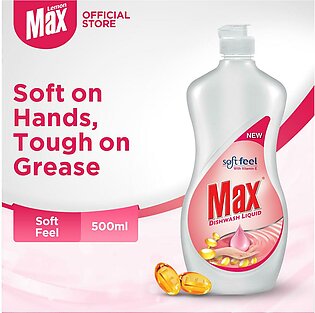 Lemon Max Soft Feel Dishwash Liquid Bottle 500ml