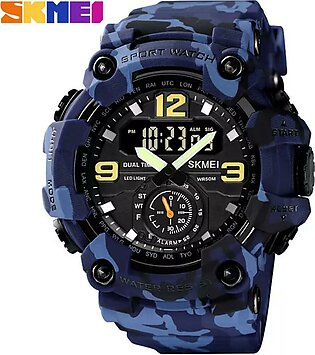 SKMEI japan Movement 3 Time Dual Display Analog LED Electronic Quartz Wrist watch For Men Military Men Sports Watches 1637