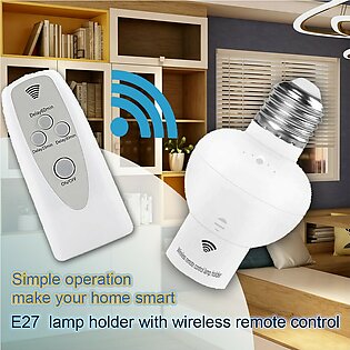 Wireless Remote Control E27 Bulb Holder Home Office Use