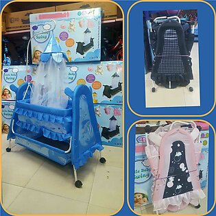 Most Durable New Born Baby Folding Cradle With Attached Net And Wheel