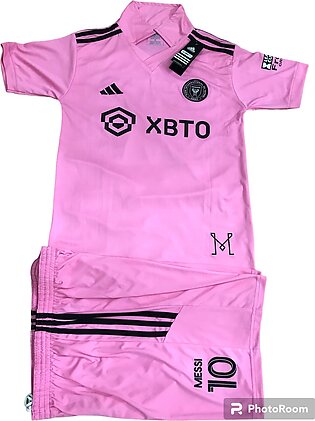 Messi Inter Miami (pink) Football Full Kit Availble Half Selves Premium Quailty For Adult 2023-24 With Name Messi 10