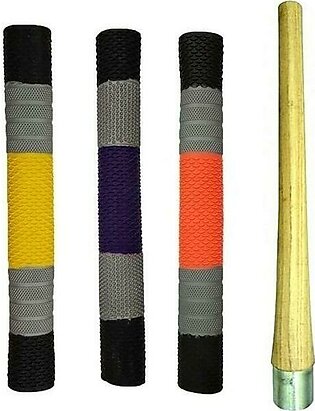 Pack Of 3 - Cricket Bat Grips & 1 Grip Cone - Multicolor