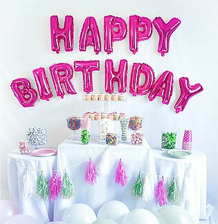 Happy Birthday Balloon Banner - Letter Shape Foil Balloons