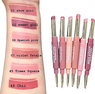 Miss Rose 2 In 1 Lip Liner + Lipstick Pack Of 6. Pink