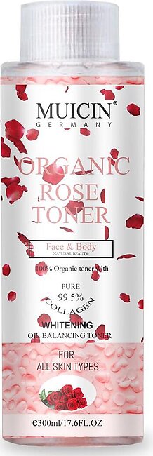 Muicin - Organic Rose Petal Face & Body Toner - 300ml