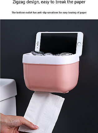 Mini Tissue Dispenser Wall-mounted Self-adhesive Plastic Tissue Dispenser Tissue Box Storage Holder For Paper, Towels, Mobile Phone Tissue Storage Box For Bathroom - Multi