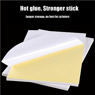 25 Sheets A4 White Self Adhesive Sticker Label Glossy Surface Paper Sheet For Inkjet Printer Copier Craft Paper