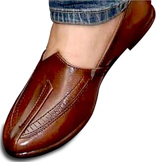 Leather Khussa For Men - Shaded Brown
