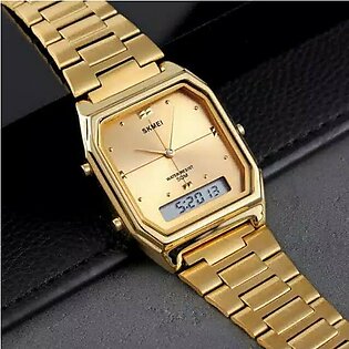 Skmei Luxury Brand Dual Display Digital & Analog Waterproof Wrist Watch For Men With Brand Box- 1612