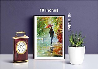 Frame Decor Wall Art Digitally Reproduced Photo Abstract Rain Painting Abs-p-10x15-06 - Wooden Picture 10x15 Size